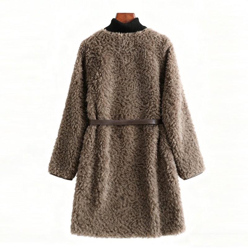 Winter Eco-Friendly Women's Wool  Teddy Fleece Fur Jacket 2