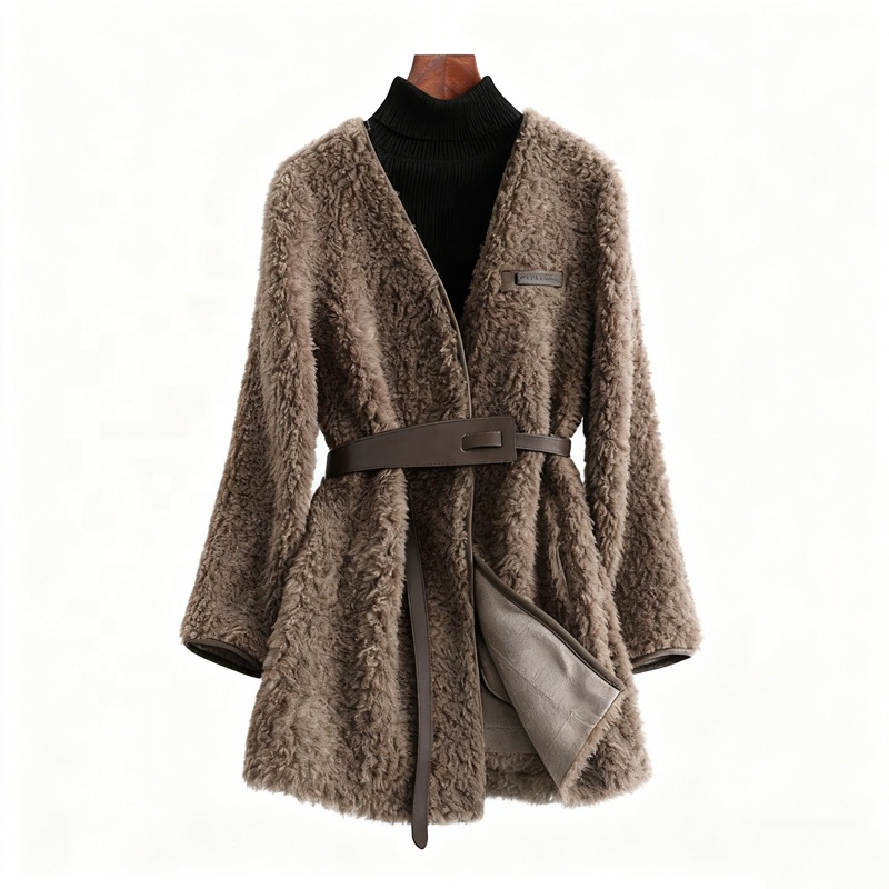 Winter Eco-Friendly Women's Wool  Teddy Fleece Fur Jacket 1