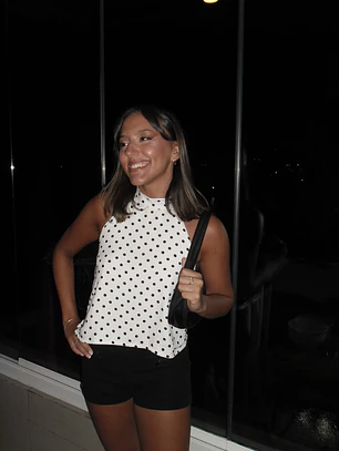 Top polka dots blanco