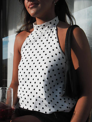 Top polka dots blanco