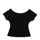 Button detail off shoulder black top - Miniatura 6