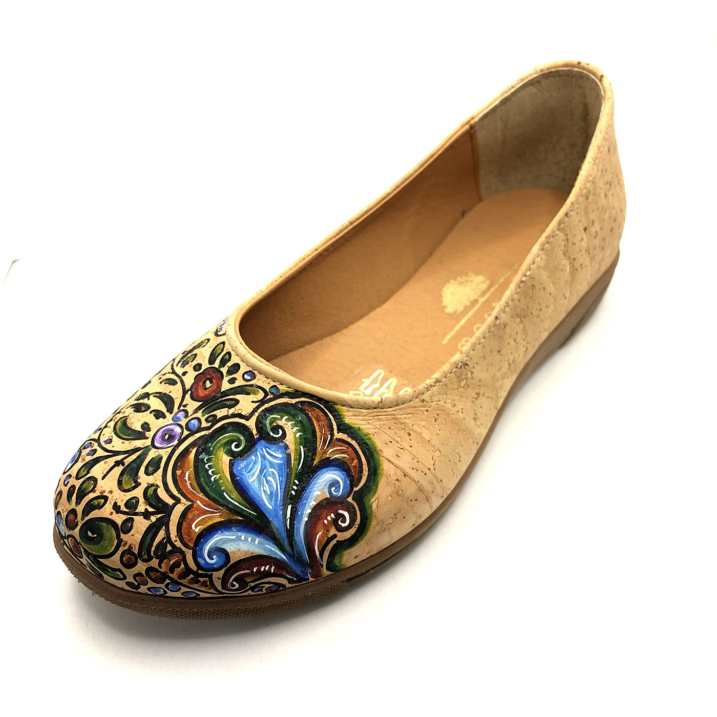 Sapato Cortiça Pintura de Coimbra Colorido