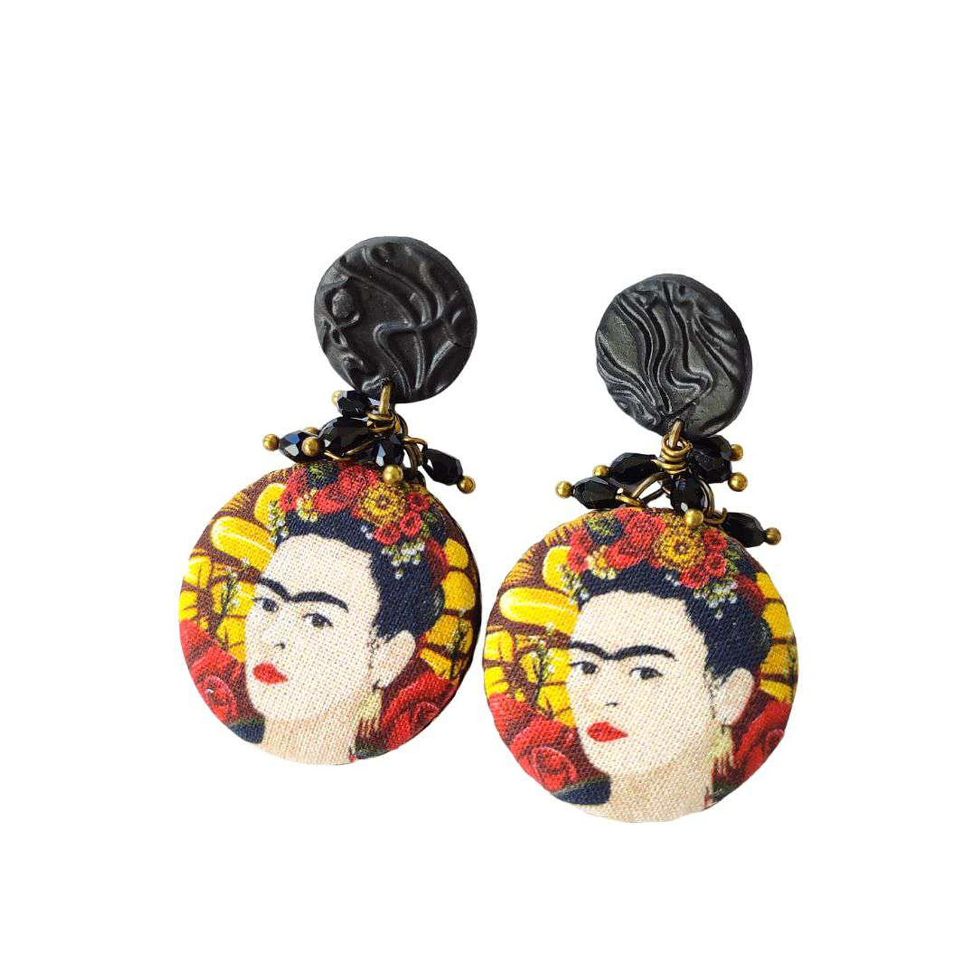 Brincos Negros Frida Khalo