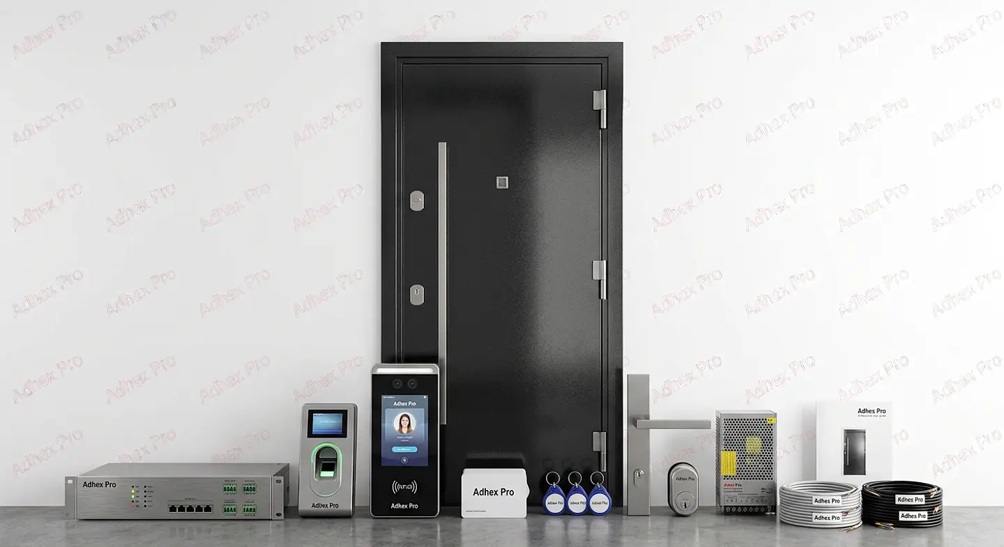 Sistema controle acesso ADHEX SECURE impermeável teclado metal fechadura magnética 180KG tampa chuva 1