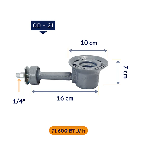 Quemador atmosférico de flama desplegada QD-21