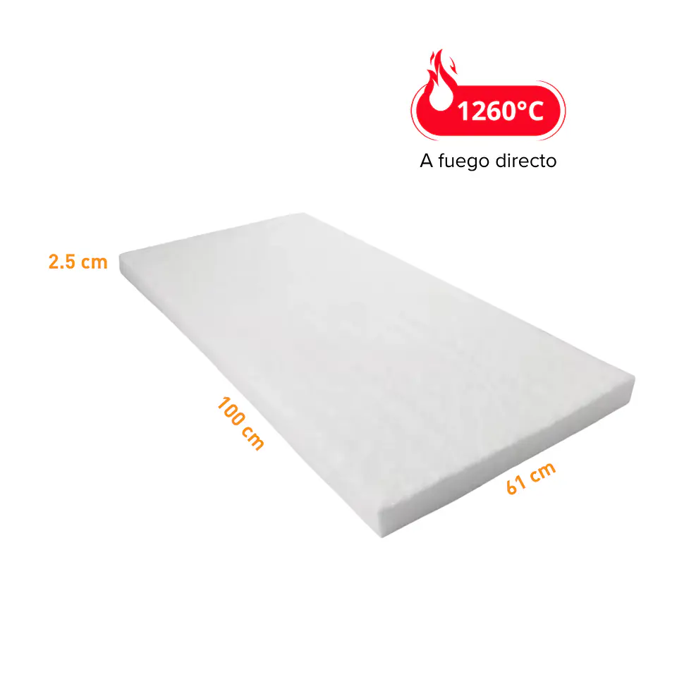 Manta de fibra cerámica - 100x61x2.5 cm - 1260°C 1