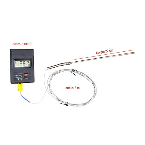 Medidor de temperatura digital TM902C tipo K + detector de sonda 