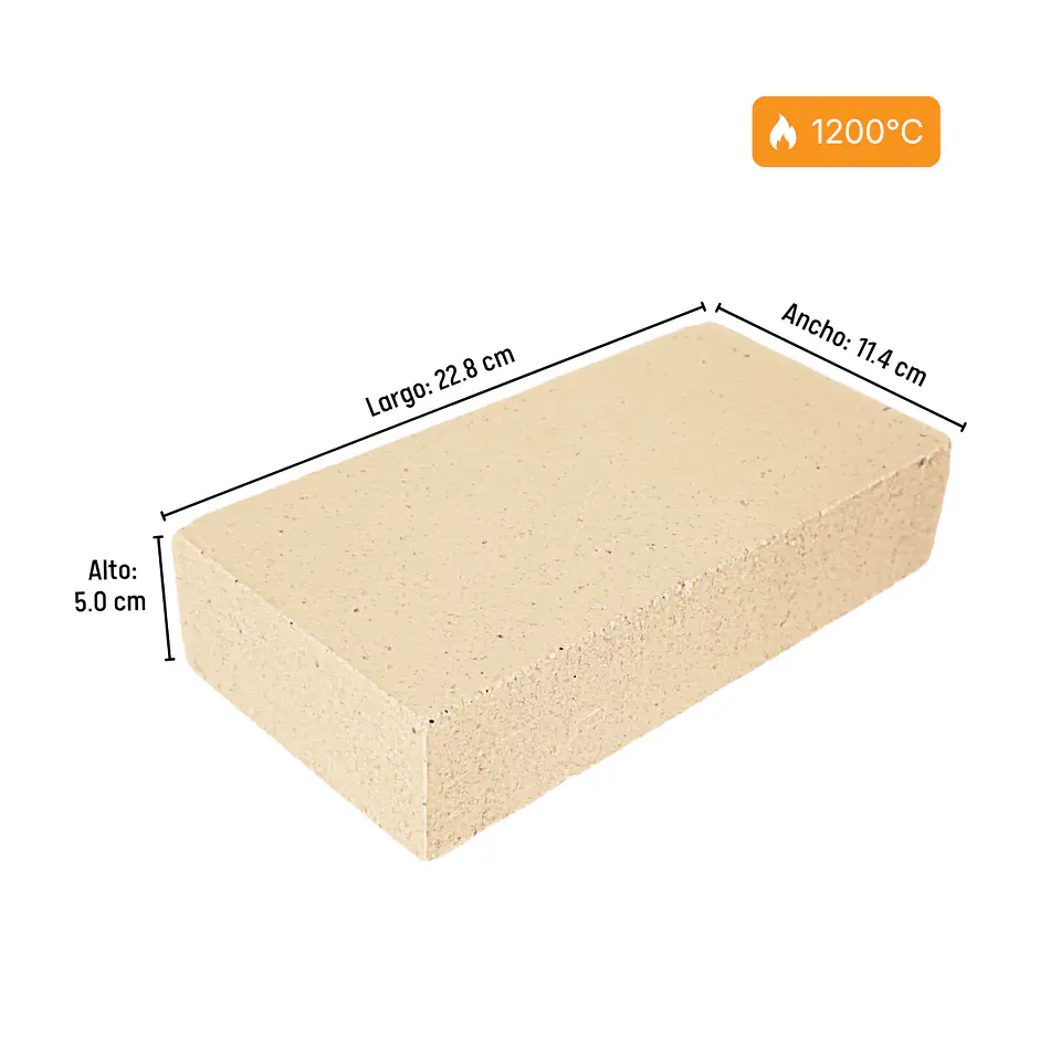 Ladrillo refractario 2” – 1200°C 1