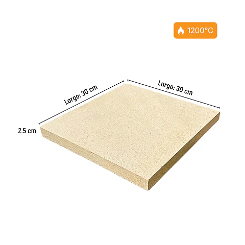 Placa refractaria de cordierita – 300x300x25 mm – 1200°C