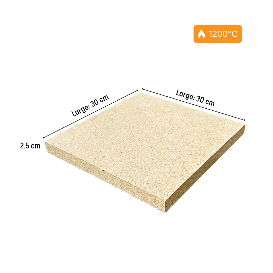Placa refractaria de cordierita – 300x300x25 mm – 1200°C 1