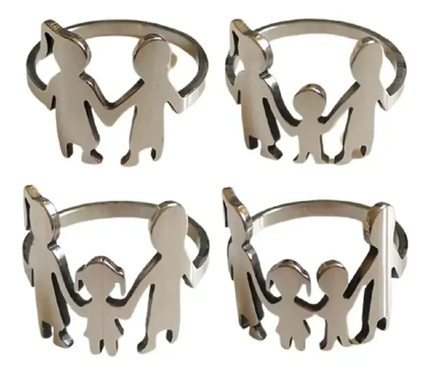 Anillo Mamá Papá Hijos Familia Amor Regalo Madre Joyas Mujer 1