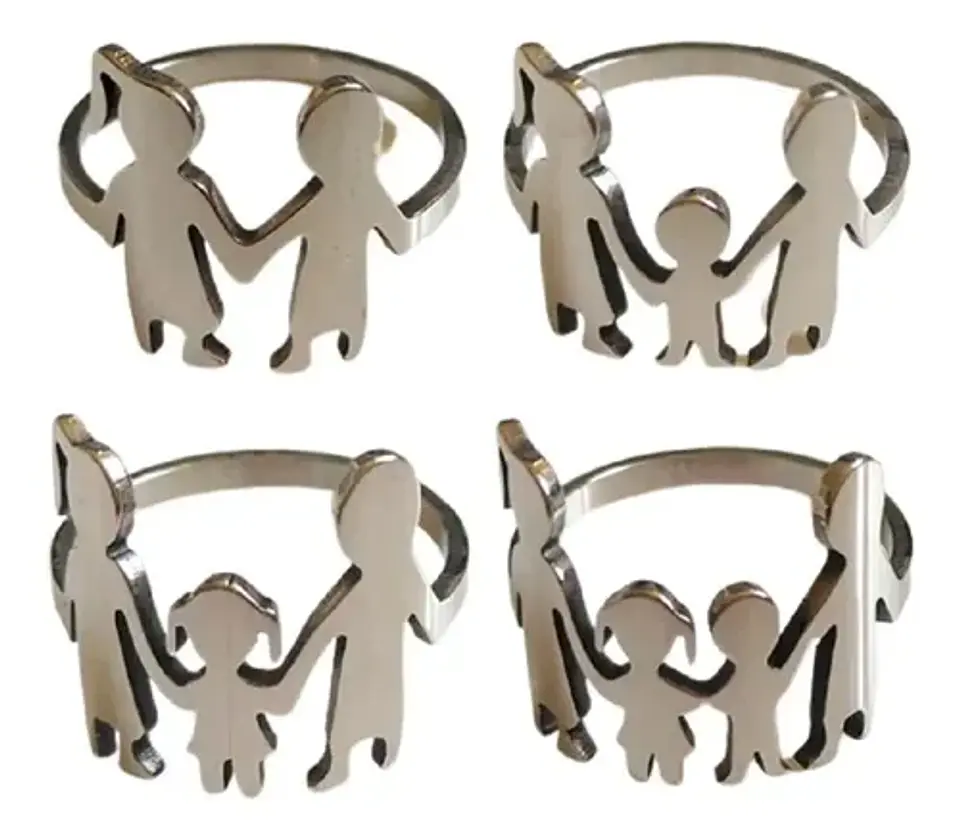 Anillo Mamá Papá Hijos Familia Amor Regalo Madre Joyas Mujer 1