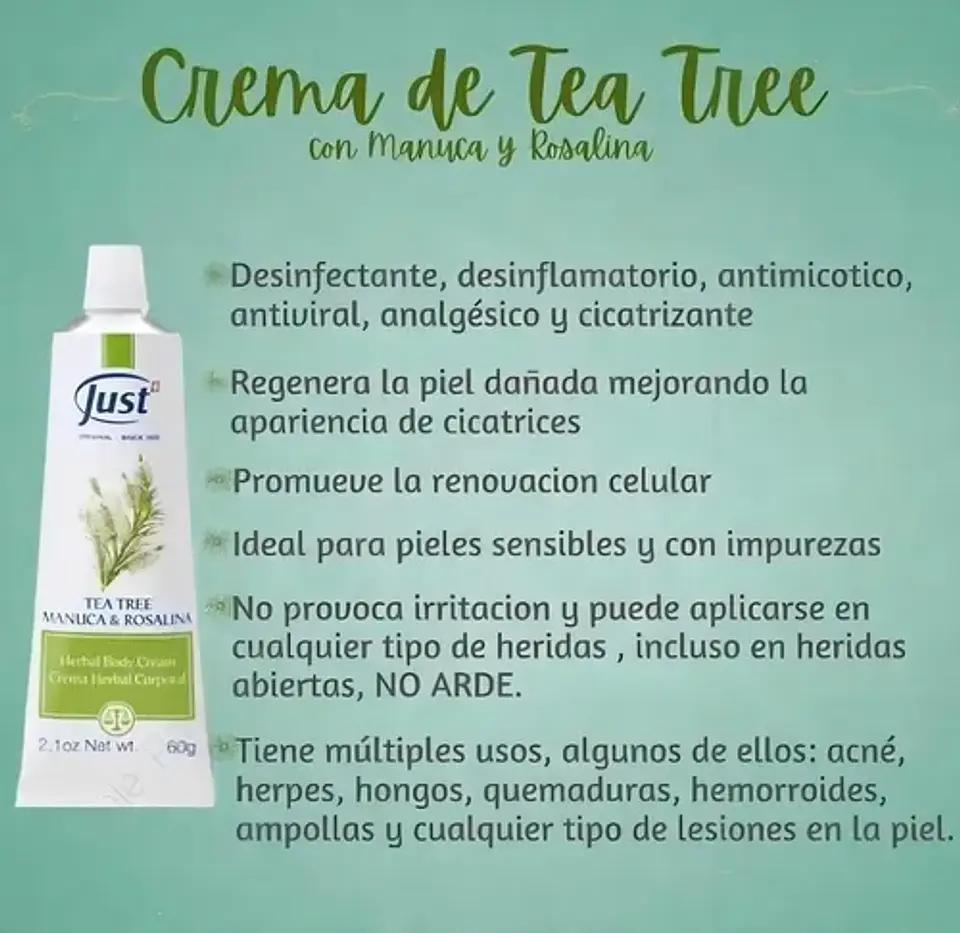 Crema De Tea Tree Manuca Rosalina Swiss Just 2