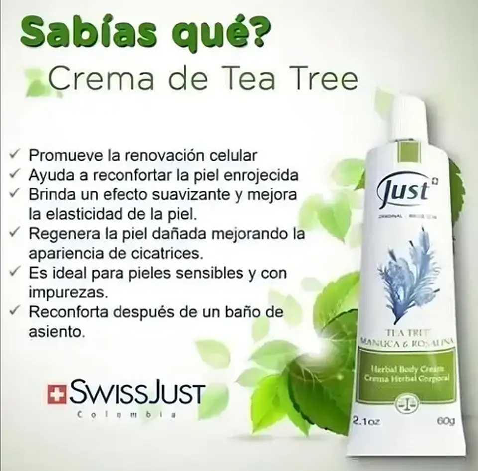 Crema De Tea Tree Manuca Rosalina Swiss Just 3