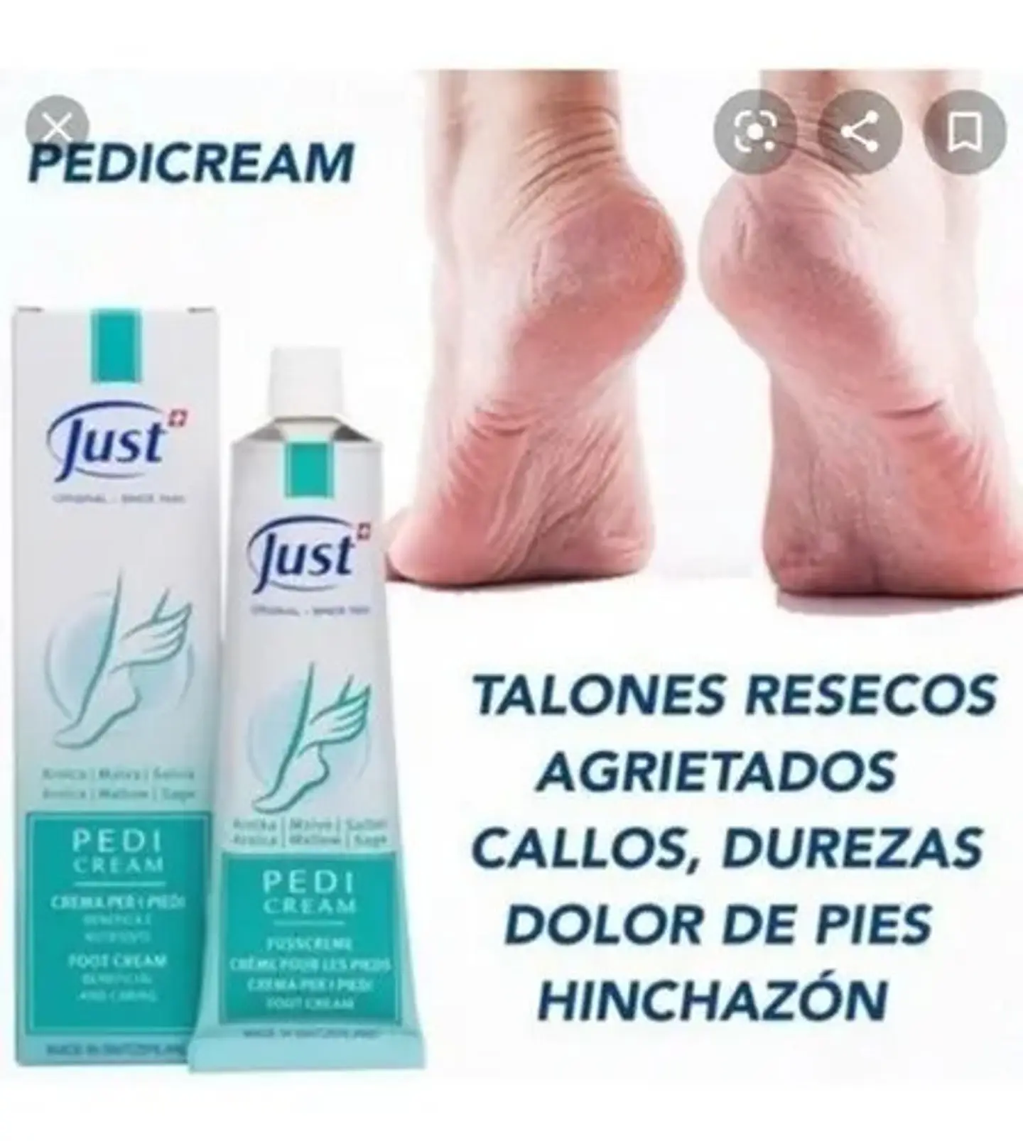 Crema Herbal Para Pies Pedicream 96gr Swiss Just Original 3