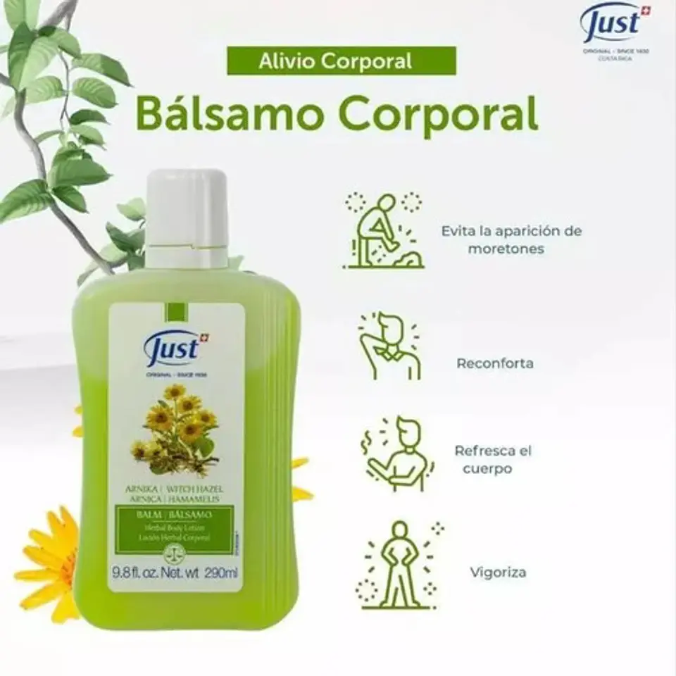 Swiss Just Bálsamo Loción Corporal Árnica Y Hamamelis 290ml 2