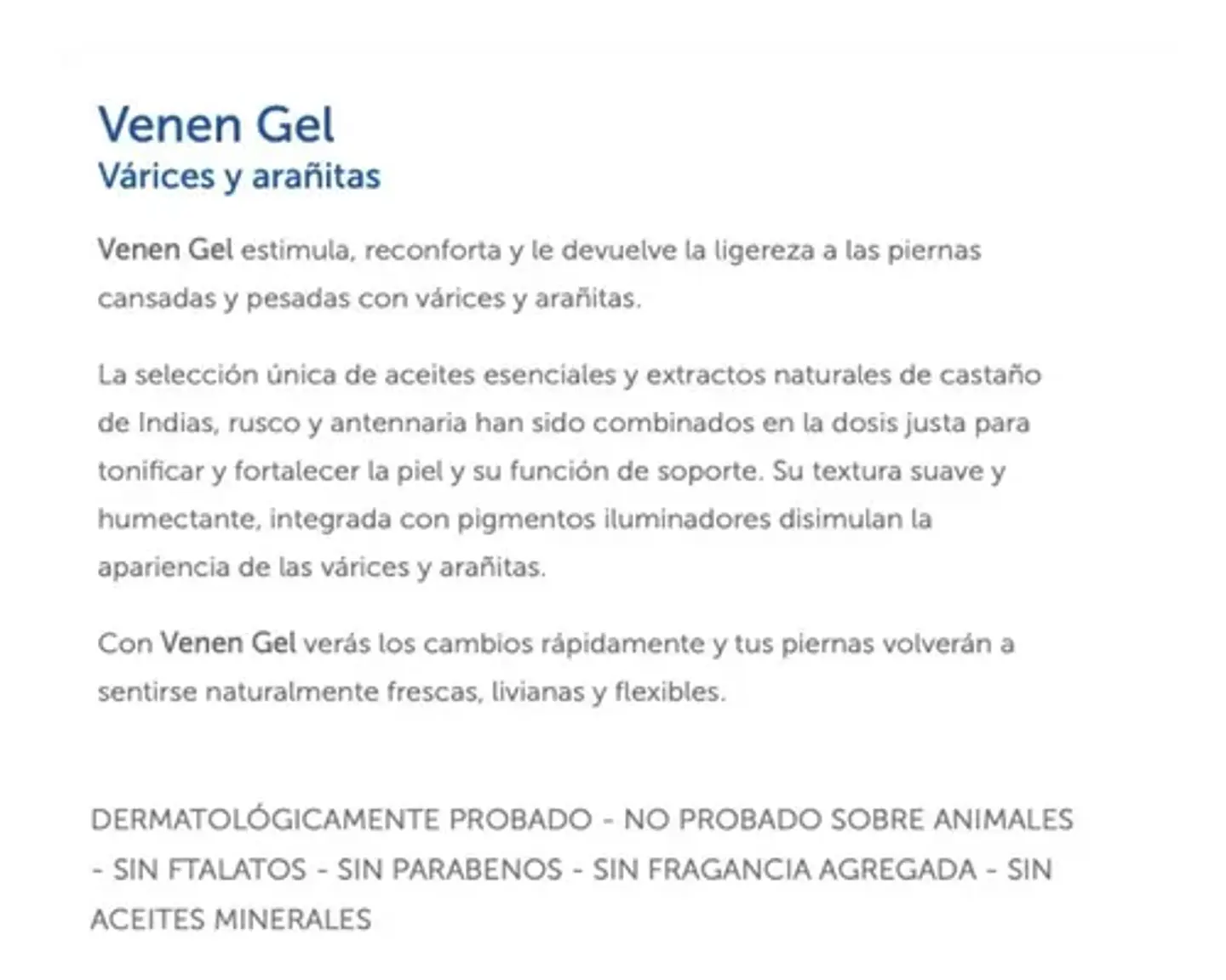 Venen Gel Para Piernas Circulación Y Varices 60g Swiss Just 3