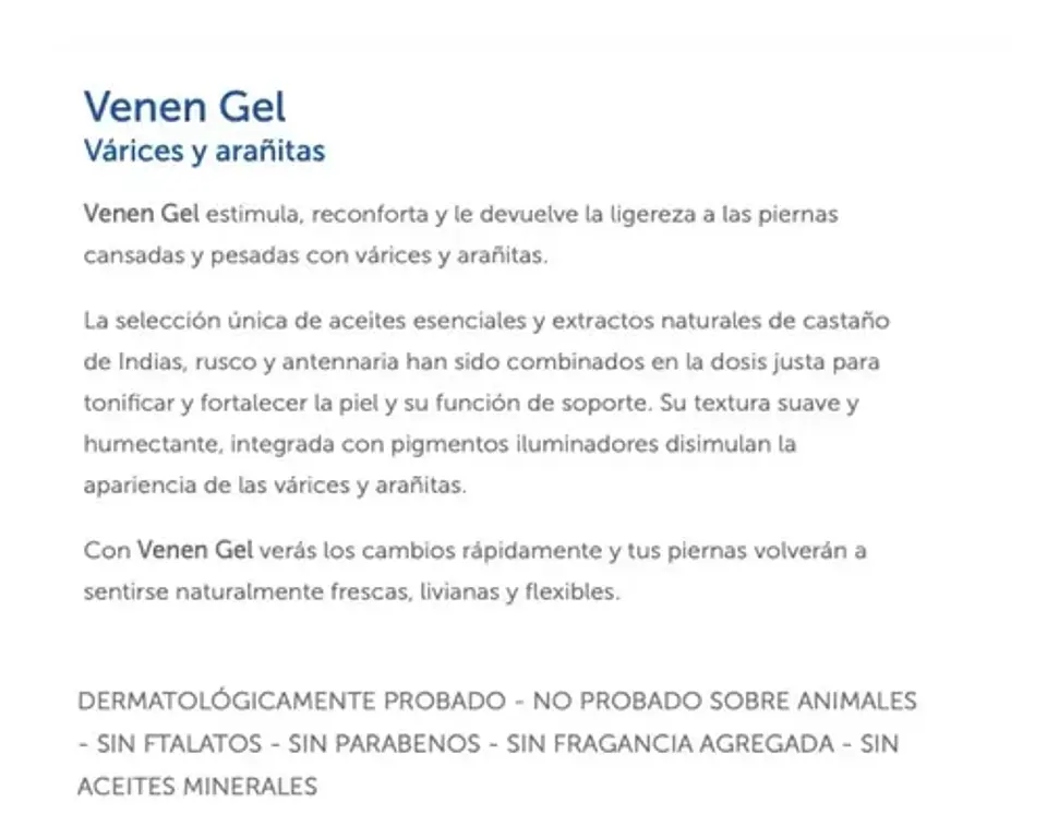 Venen Gel Para Piernas Circulación Y Varices 60g Swiss Just 3