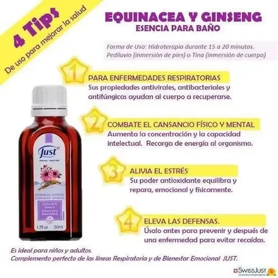 Swiss Just Esencia De Equinacea Ginseng De 50ml 2