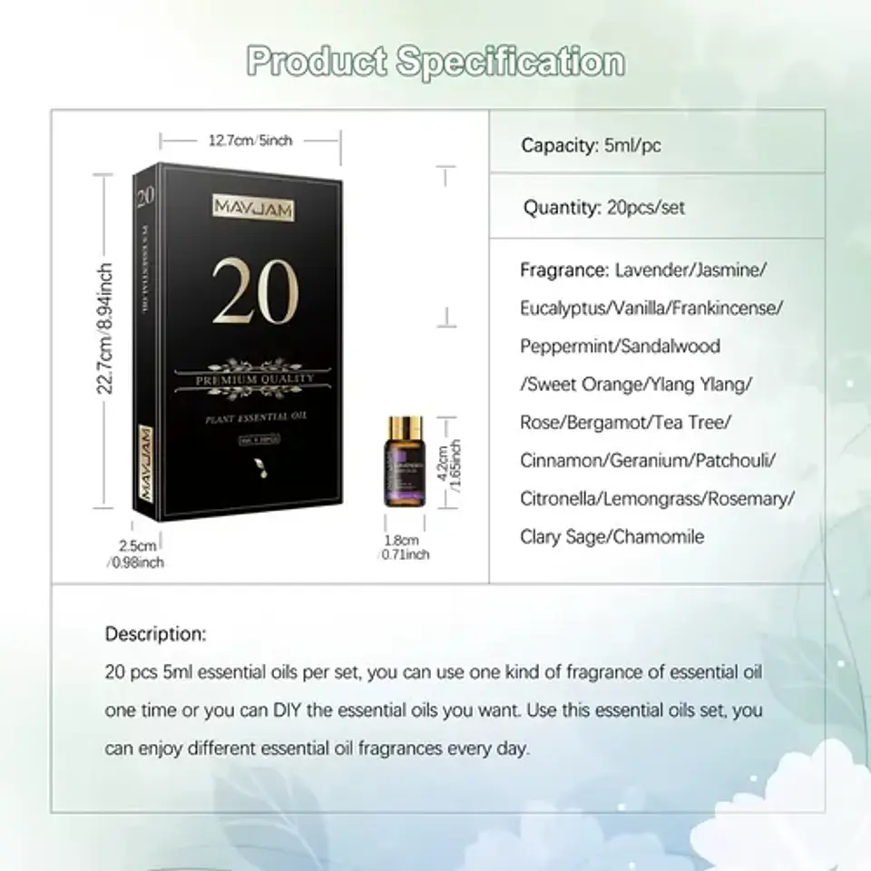 Set 20 Aceites Esenciales 100% Puros Natural Mayjam 4