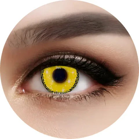 Lentes Contacto Amarillo Cosplay Halloween +liquido +estuche