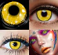 Lentes Contacto Amarillo Cosplay Halloween +liquido +estuche - Miniatura 5