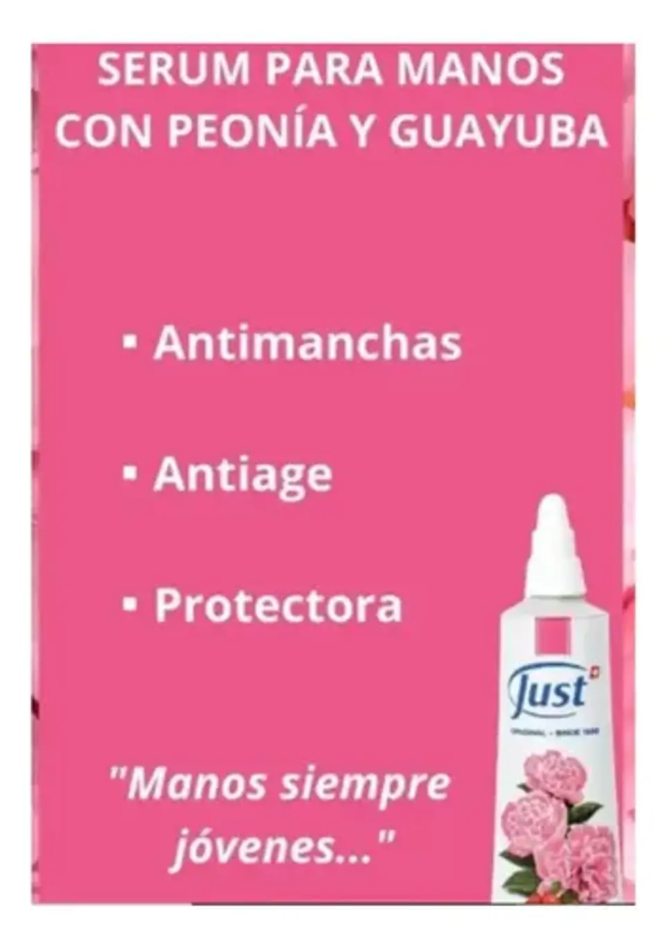 Serum Hidratante Manos Just - Peonia Y Gayuba 25g 2