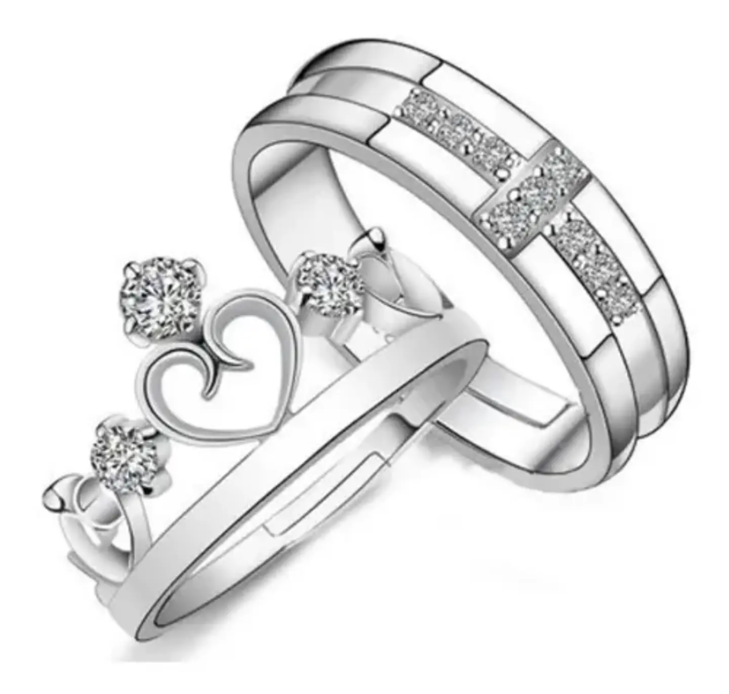 Anillos Ajustables Compromiso Ilusión Novios Amor Pareja 1