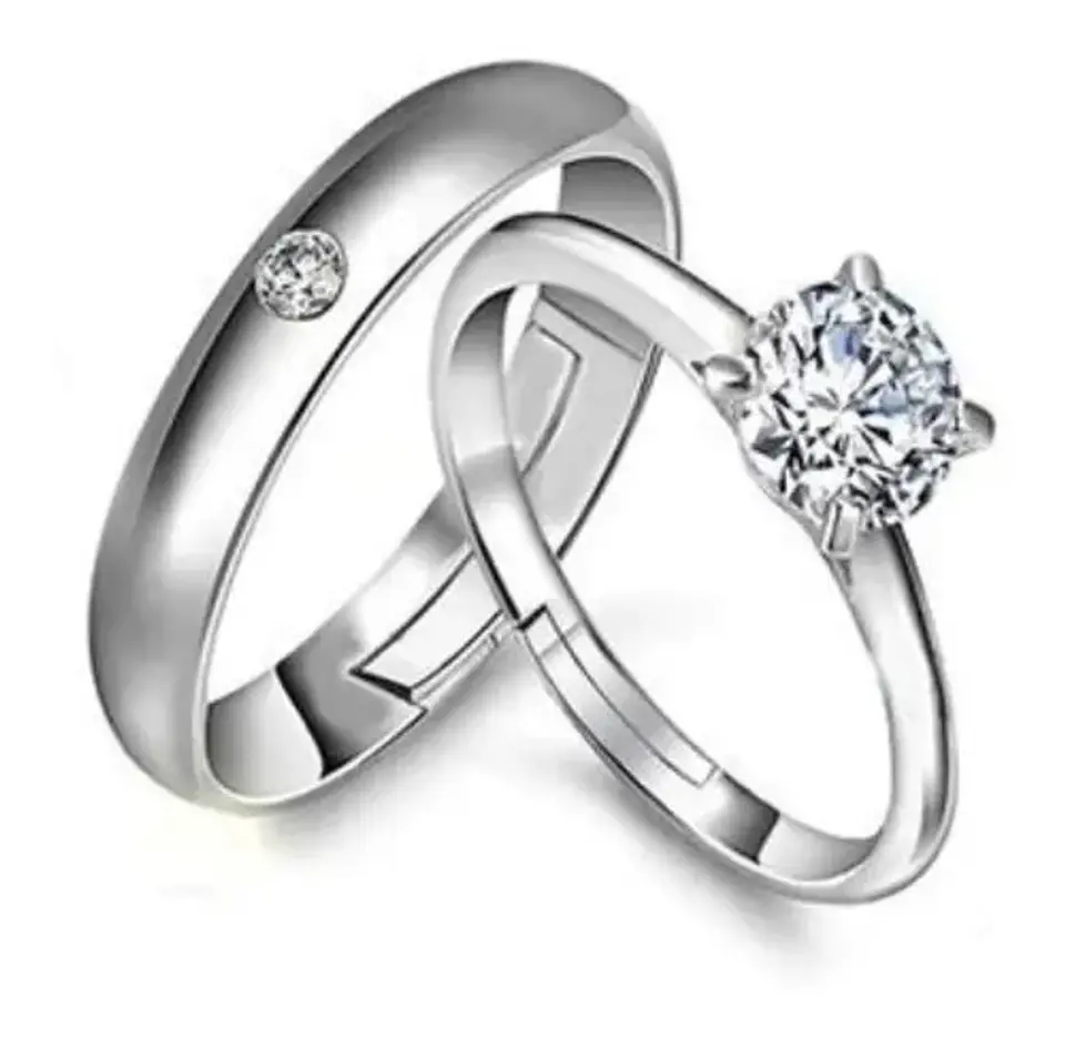 Anillos Ajustables Compromiso Ilusión Novios Amor Pareja 4