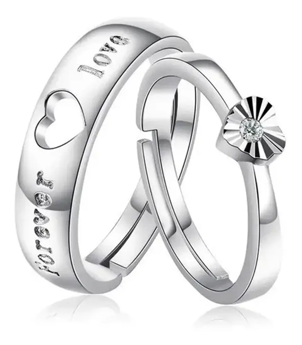 Anillos Ajustables Compromiso Ilusión Novios Amor Pareja 17