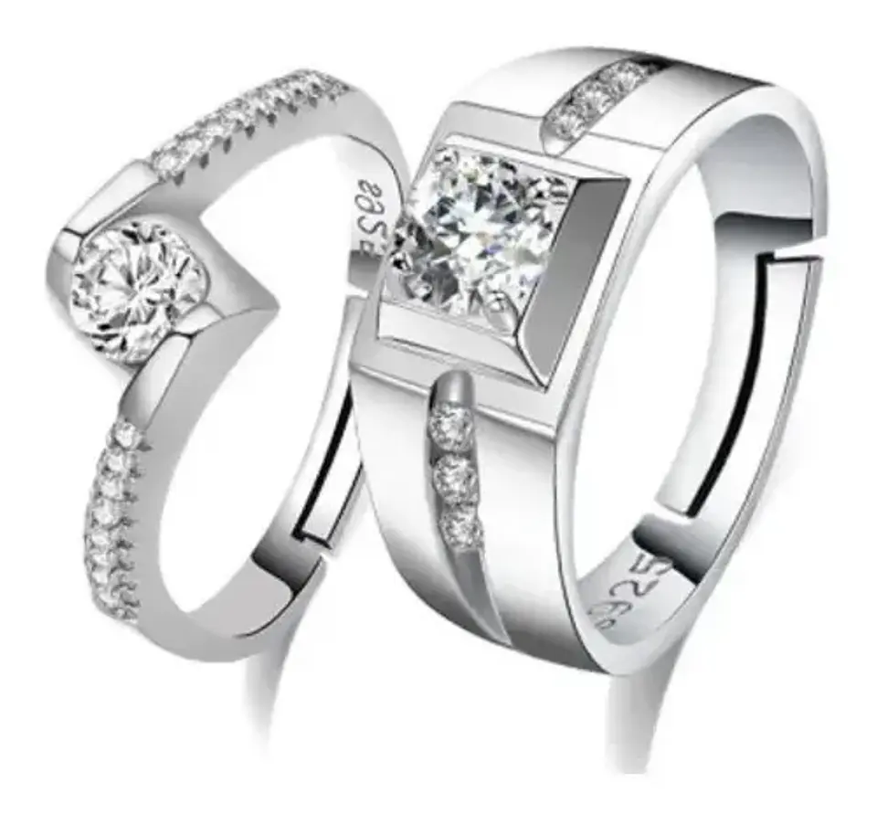 Anillos Ajustables Compromiso Ilusión Novios Amor Pareja 23