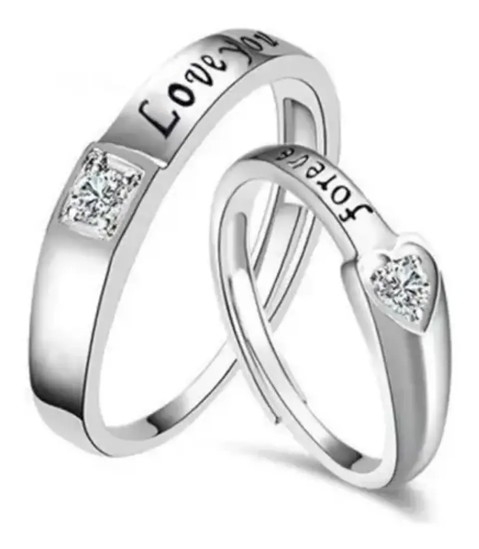Anillos Ajustables Compromiso Ilusión Novios Amor Pareja 29