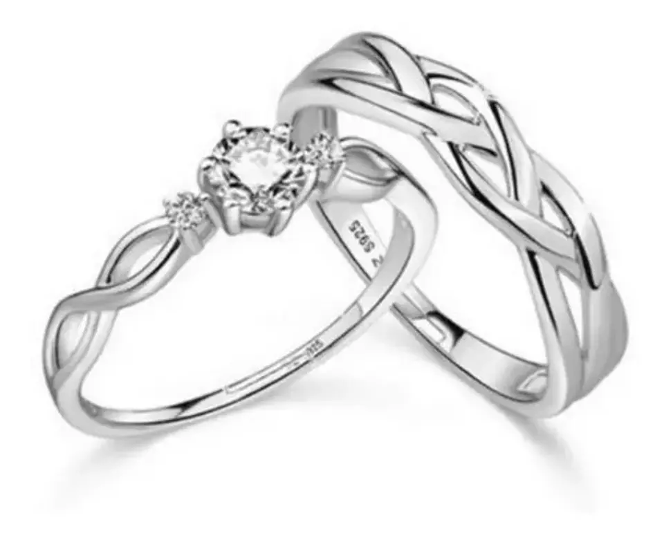 Anillos Ajustables Compromiso Ilusión Novios Amor Pareja 32