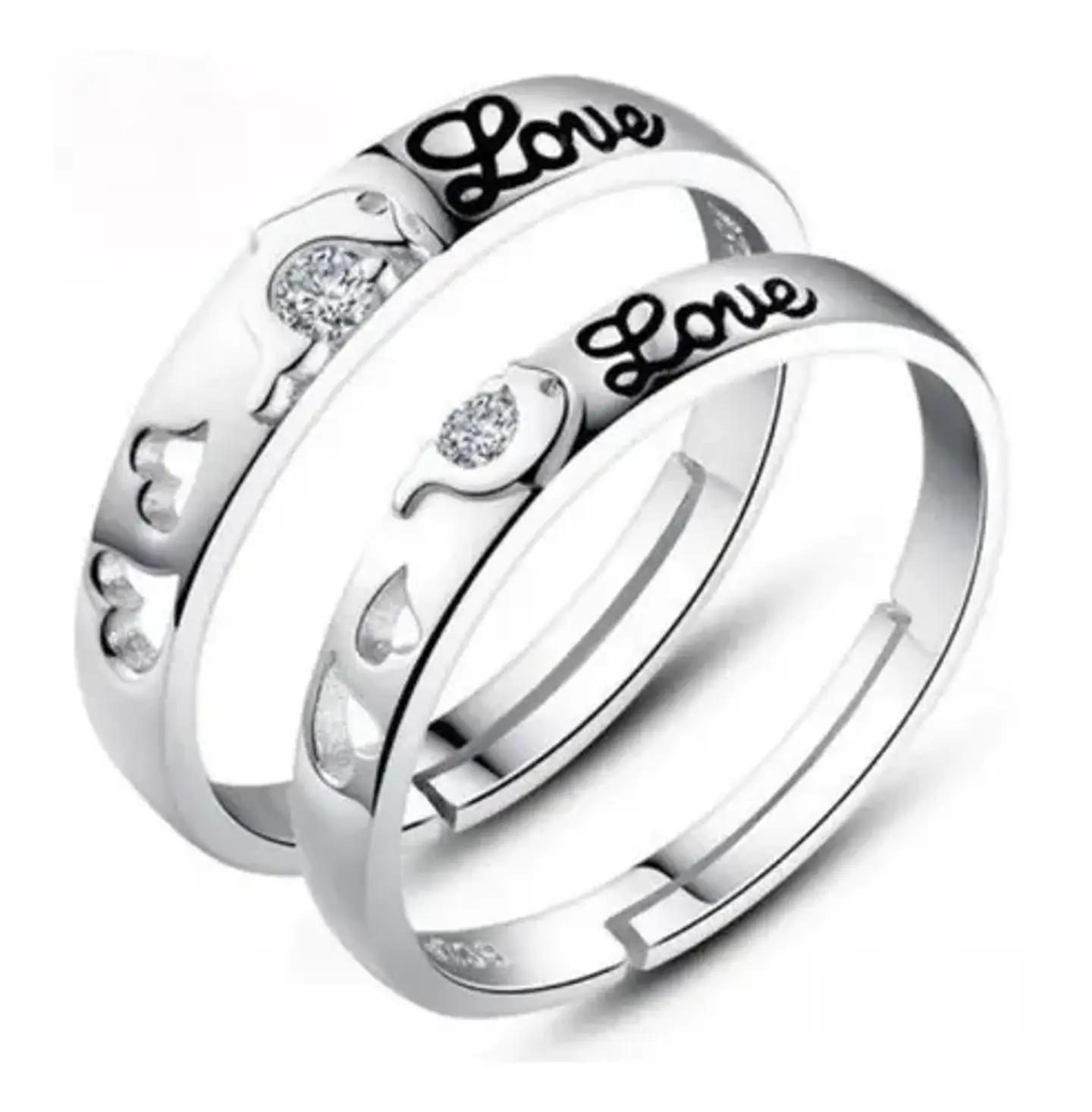 Anillos Ajustables Compromiso Ilusión Novios Amor Pareja 35