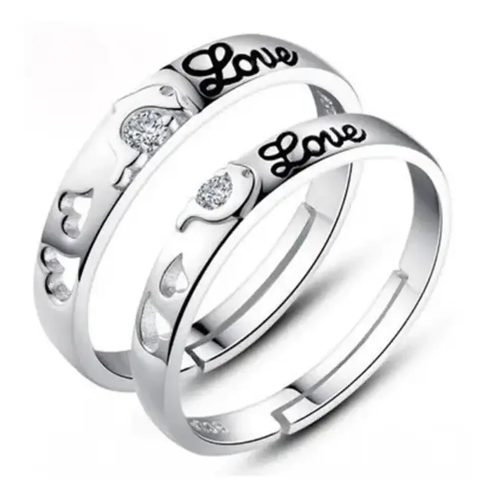 Anillos Ajustables Compromiso Ilusión Novios Amor Pareja 35