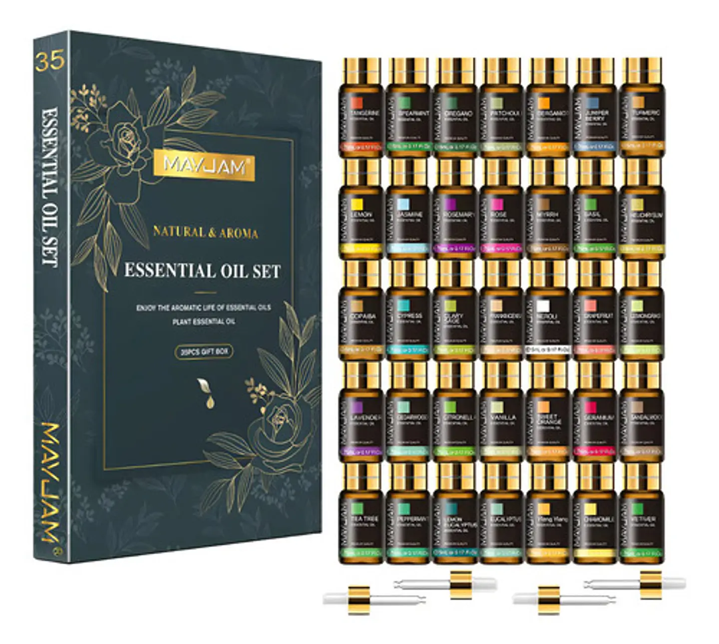 Set 35 Aceites Esenciales 100% Puros Natural Mayjam 1