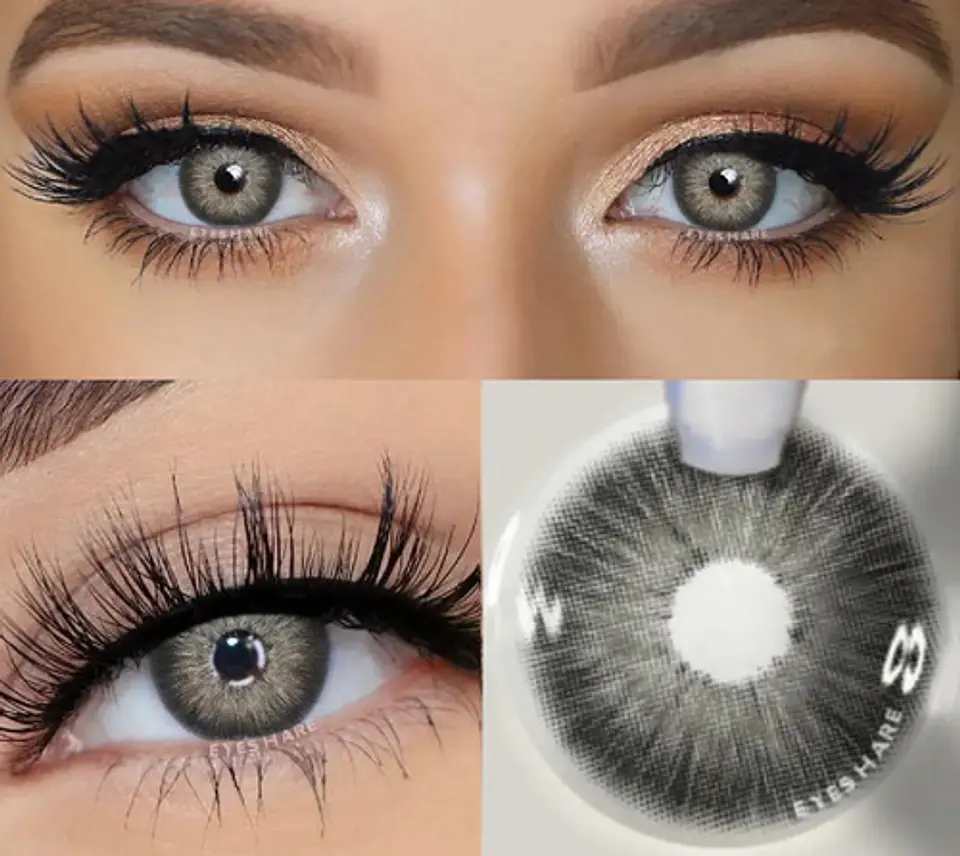 Lentes De Contacto Natural Pattaya Gray Líquido Y Estuche 2