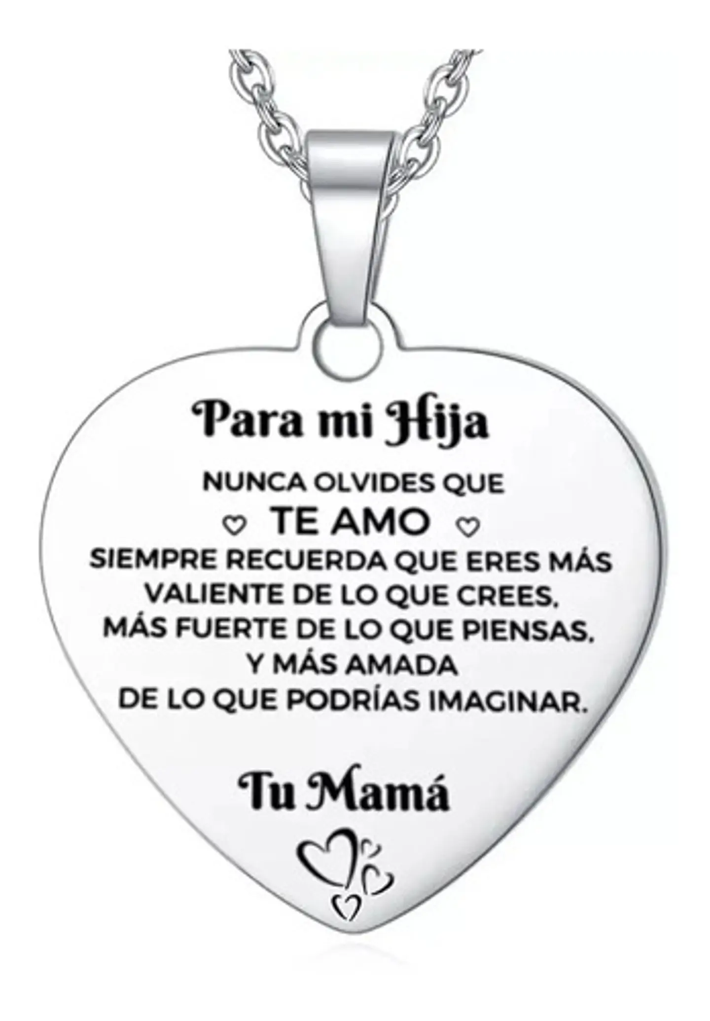 Collar Corazón Cadena Dije Madre A Hija + Bolsa Regalo Joyas 1