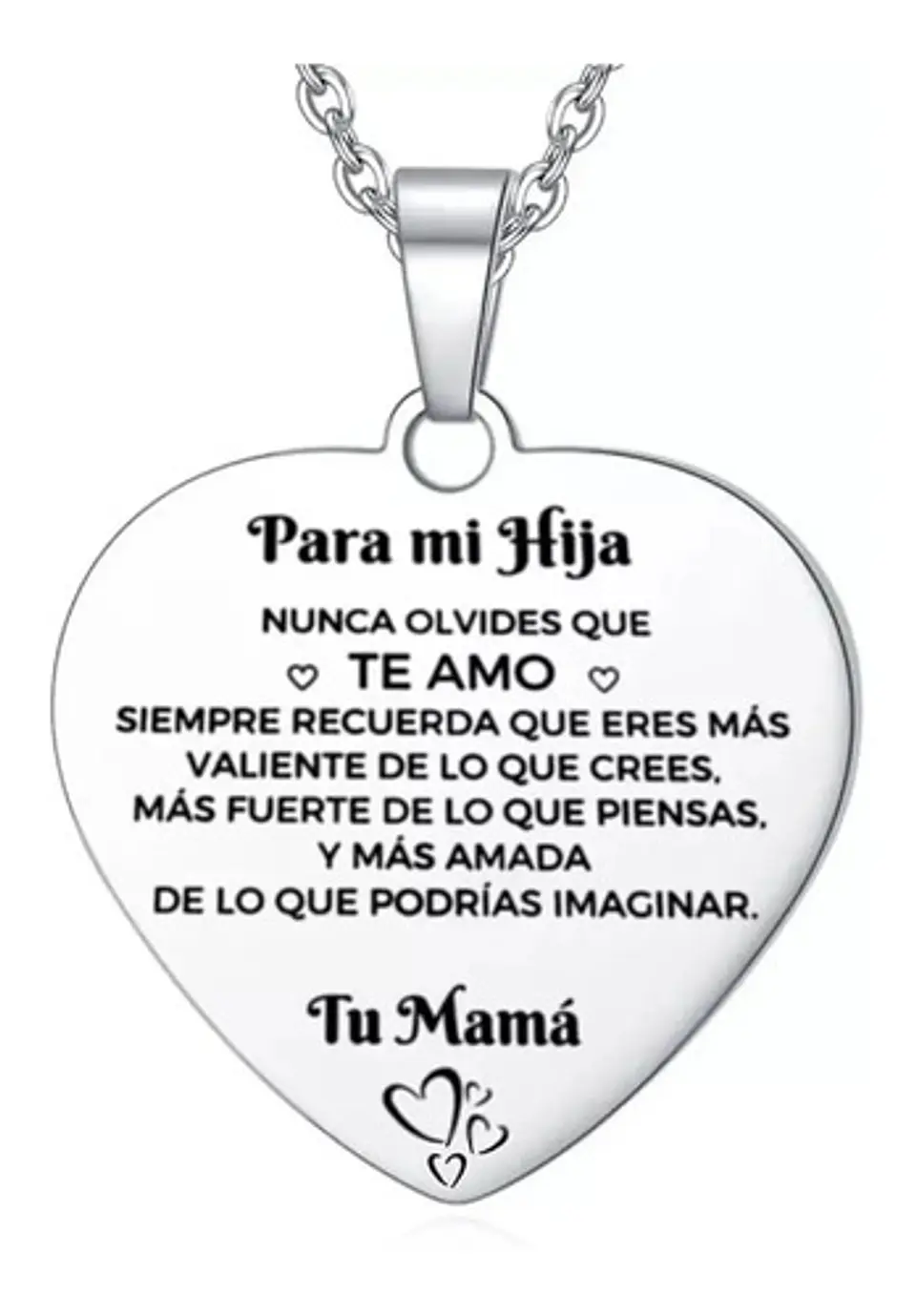 Collar Corazón Cadena Dije Madre A Hija + Bolsa Regalo Joyas 1