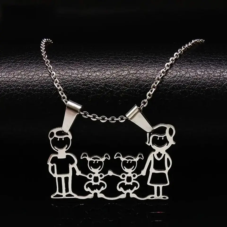 Collar Regalo Dia Madre Mamá Familia Hijos Joyas Mujer  2