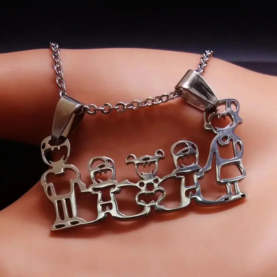 Collar Regalo Dia Madre Mamá Familia Hijos Joyas Mujer  22