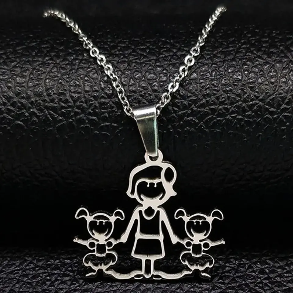 Collar Regalo Dia Madre Mamá Familia Hijos Joyas Mujer  49