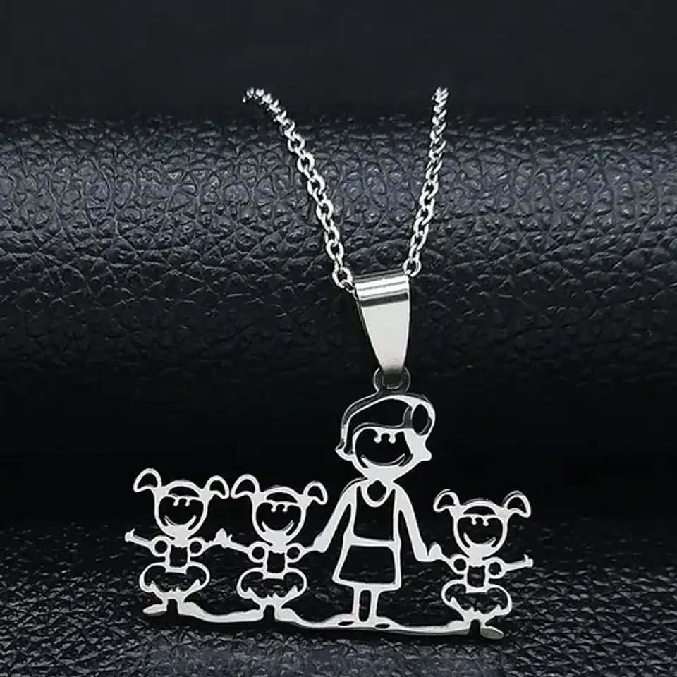 Collar Regalo Dia Madre Mamá Familia Hijos Joyas Mujer  52