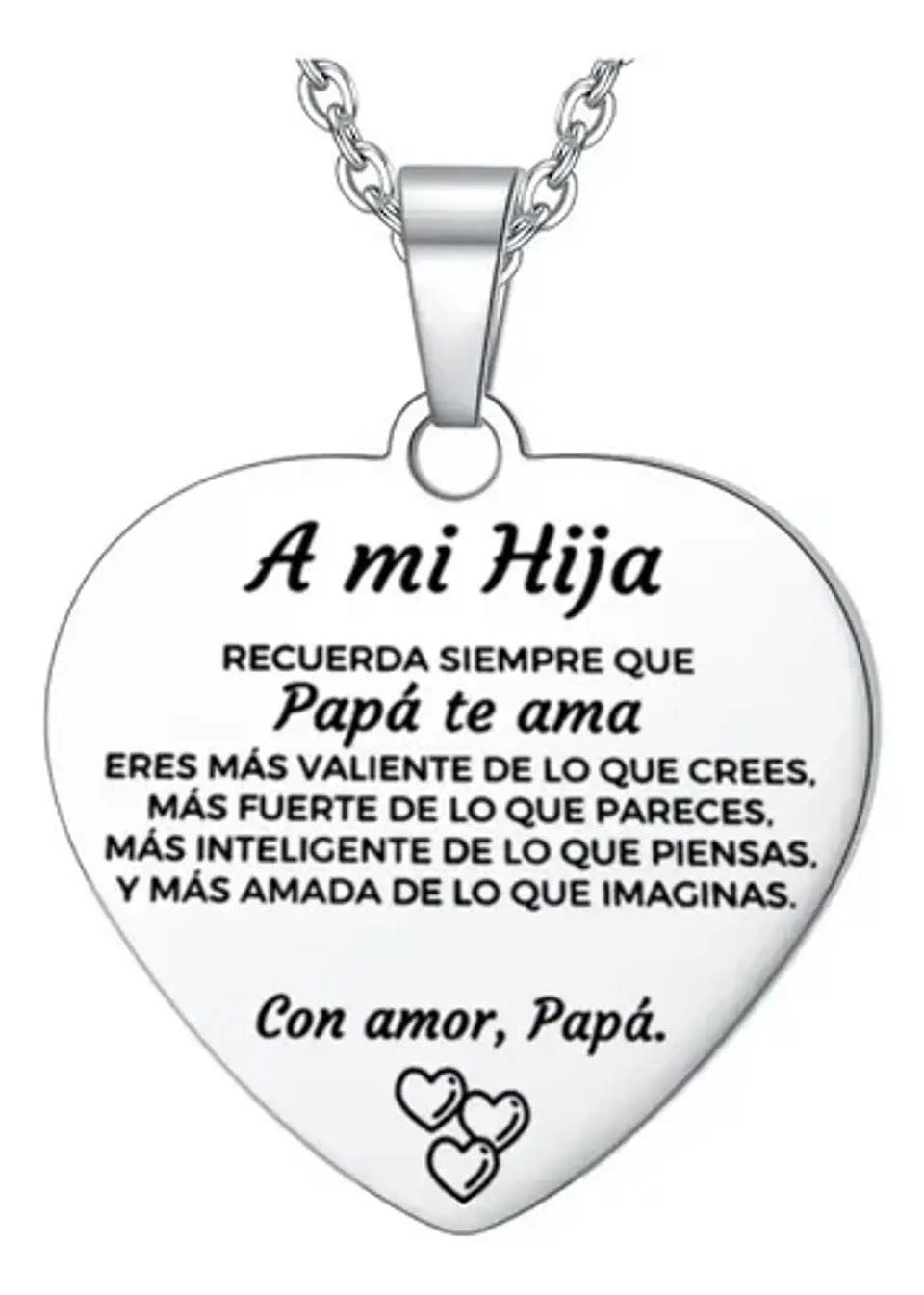 Collar Corazón Cadena Dije Padre A Hija + Bolsa Regalo Joyas 1