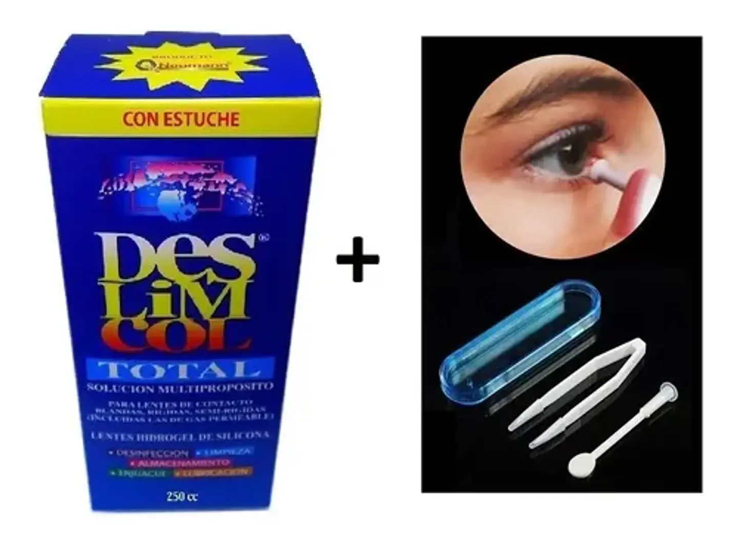 Liquido 250 Cc +estuche + Set Inserción Para Lentes Contacto 2