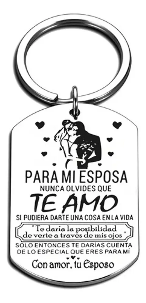 Llavero Regalo San Valentín Enamorados Esposa + Bolsa Joyas