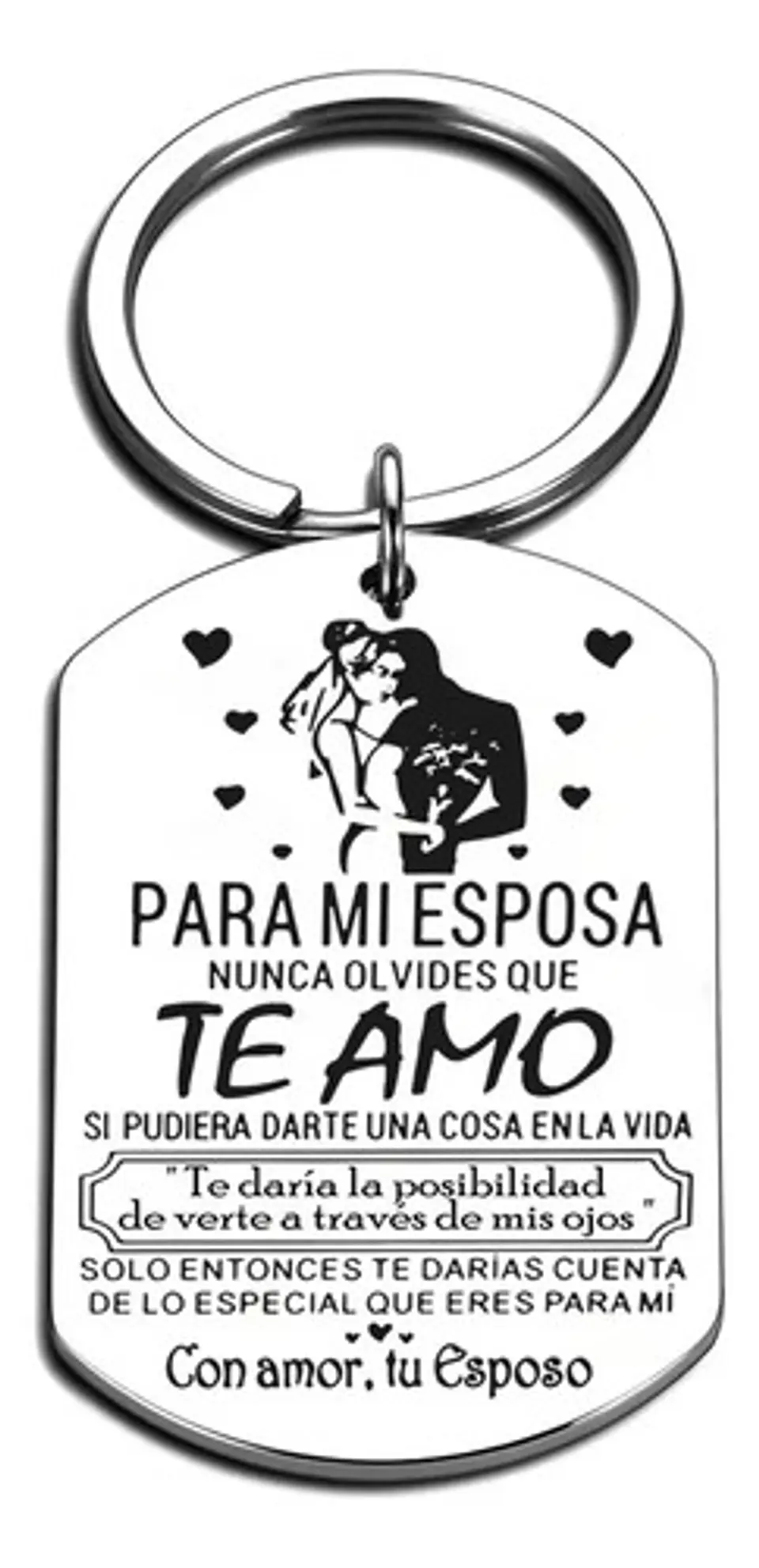 Llavero Regalo San Valentín Enamorados Esposa + Bolsa Joyas 1