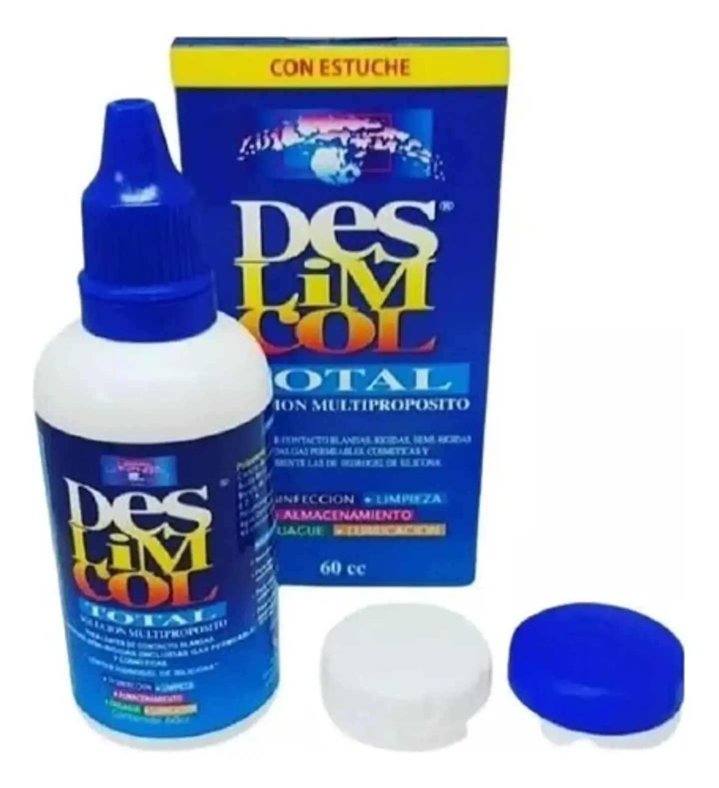 Liquido Solución Multi Para Lentes Contacto 60 Cc + Estuche  1