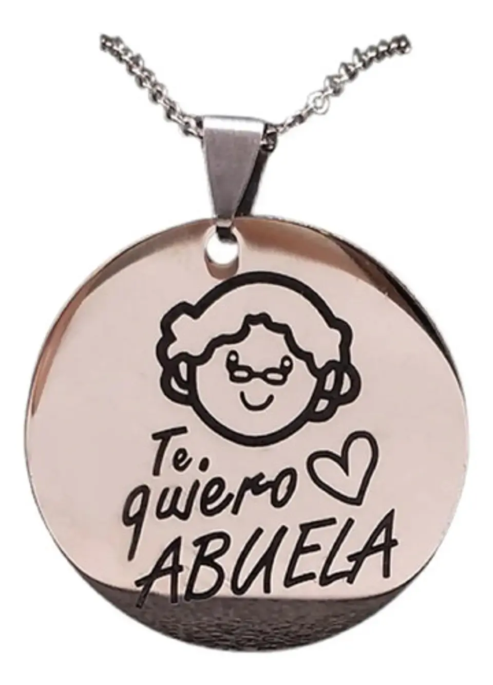 Collar Abuela Cadena Colgante Grabado+ Caja Regalo Joyas 1