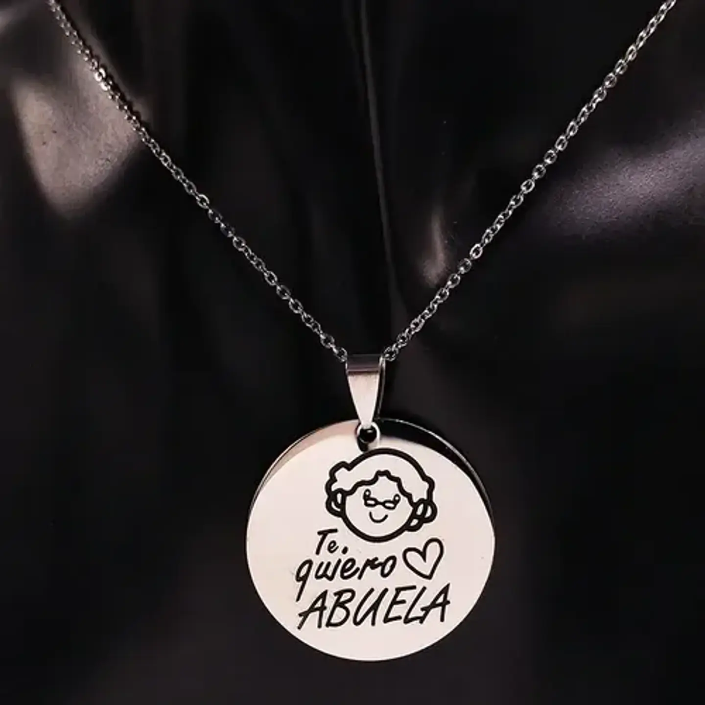 Collar Abuela Cadena Colgante Grabado+ Caja Regalo Joyas 2